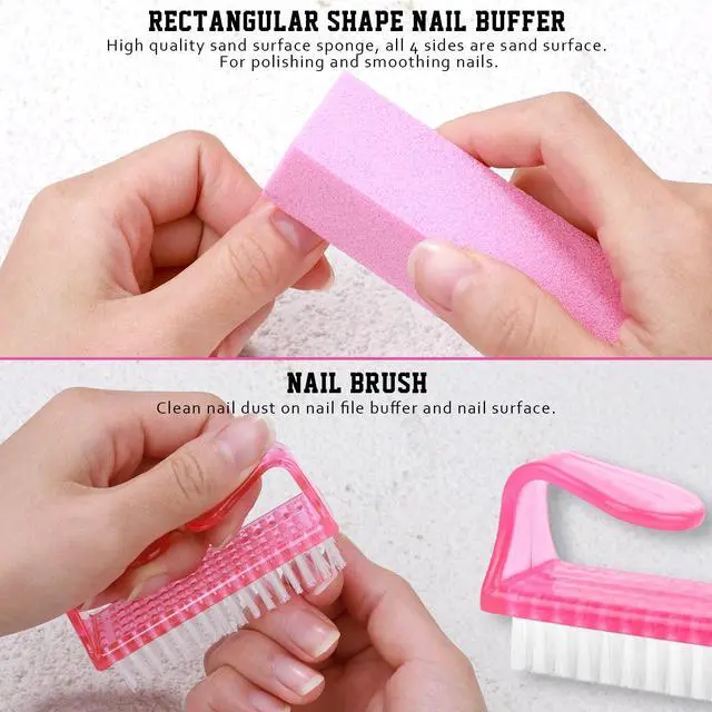 Alt view image 4 of 7 - Nail Files and Buffers, Manicure Tools Nail Care Kit with Nail File, Nail Buffer Block, Cuticle Care for Women with Nippers, Pusher Peeler. Cuticle Oil and Nail Prep Kit.