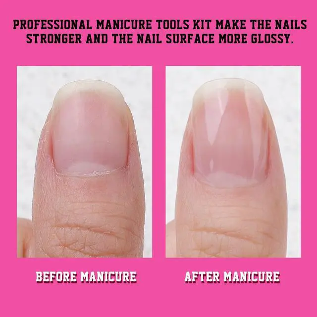 Alt view image 7 of 7 - Nail Files and Buffers, Manicure Tools Nail Care Kit with Nail File, Nail Buffer Block, Cuticle Care for Women with Nippers, Pusher Peeler. Cuticle Oil and Nail Prep Kit.