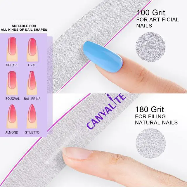 Alt view image 2 of 7 - 10 PCS Nail File Professional Nail Files Reusable Double Sided Emery Board(100/180 Grit) Nail Styling Tools for Home and Salon Use Christmas Gifts for Women