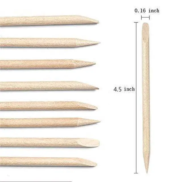 Alt view image 2 of 7 - Nail Art Orange Wood Sticks,50PCS Multi Functional Cuticle Pusher Remover Manicure Pedicure Tool,4.5 inch