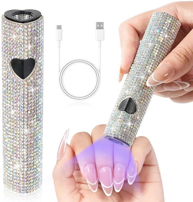 Main image of UV Light for Gel Nails, Handheld UV Nail Lamp, Portable LED Nail Lamp, Mini Nail Dryer, USB Nail Light for Fast Curing, White