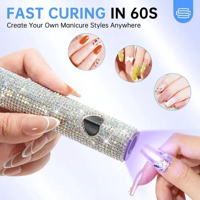 Alt view image 5 of 7 - UV Light for Gel Nails, Handheld UV Nail Lamp, Portable LED Nail Lamp, Mini Nail Dryer, USB Nail Light for Fast Curing, White