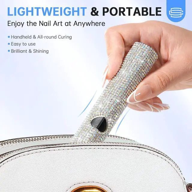 Alt view image 7 of 7 - UV Light for Gel Nails, Handheld UV Nail Lamp, Portable LED Nail Lamp, Mini Nail Dryer, USB Nail Light for Fast Curing, White