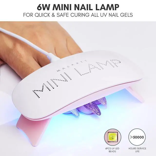 Alt view image 3 of 7 - UV LED Nail Lamp: UV Light for Gel Nails, 6W Mini USB Portable Lamp Fast Drying Gel Polish Curing Light 60S Timer Dryer Manicure Salon Home DIY