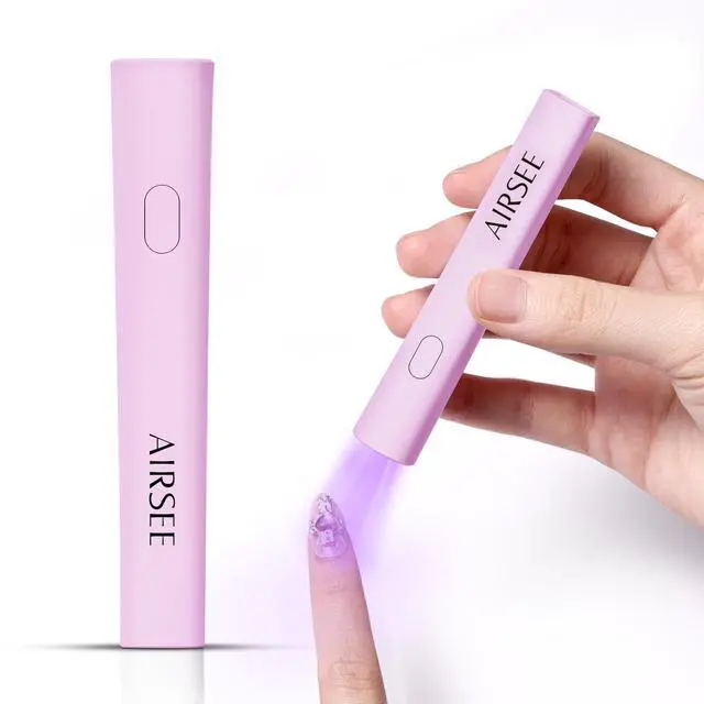 Main image of Mini Handheld UV Light for Gel Nails,Portable Rechargeable Nail Lamps,2 Timers for Rhinestone Glue Decoration,Gel Nail Strips at Home,Travel(Purple)