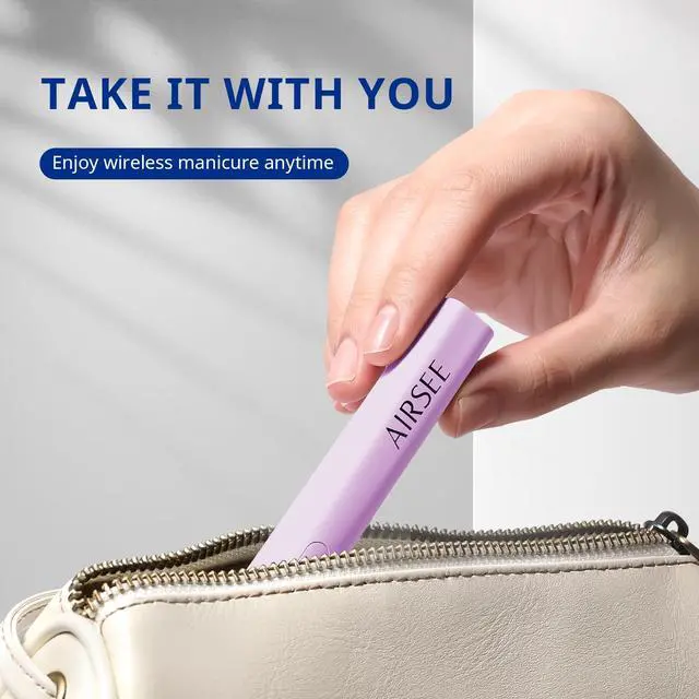 Alt view image 5 of 6 - Mini Handheld UV Light for Gel Nails,Portable Rechargeable Nail Lamps,2 Timers for Rhinestone Glue Decoration,Gel Nail Strips at Home,Travel(Purple)