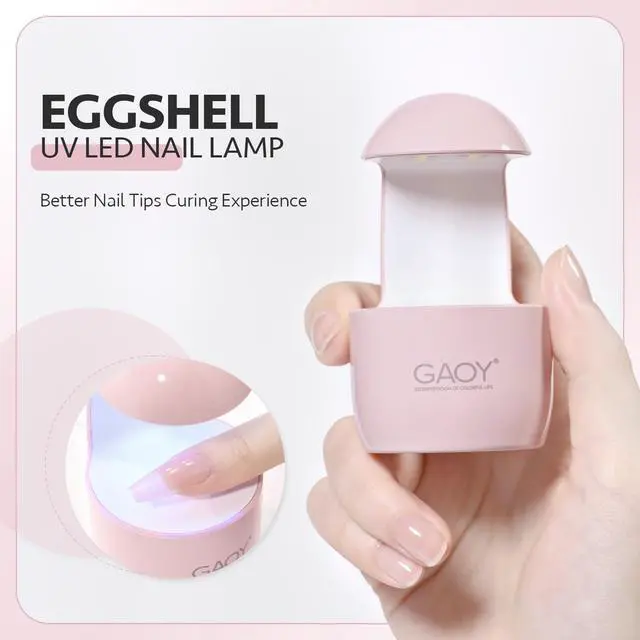 Alt view image 2 of 6 - Mini UV Light for Gel Nails, Small Curing Light, Eggshell LED Nail Lamp, Fast Curing, Pink