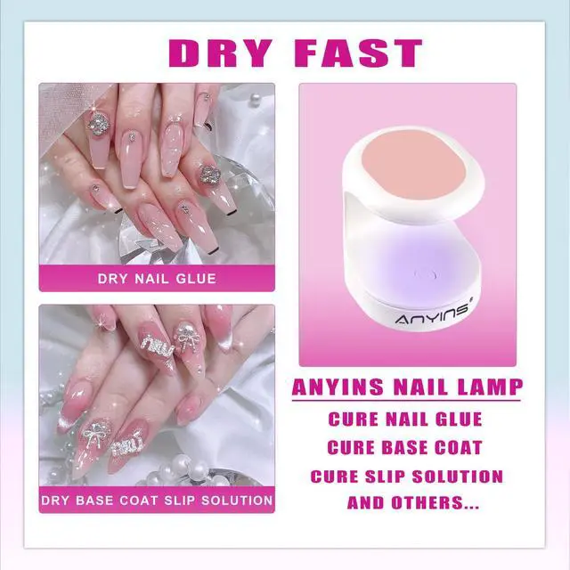 Alt view image 3 of 7 - Mini UV Light for Gel Nails, UV Light for Nails Nail Lamp Portable UV Nail Lamp 16W UV Lamp Professional UV Lamp for Gel Nails Innovative Nail Dryer for Nail Art