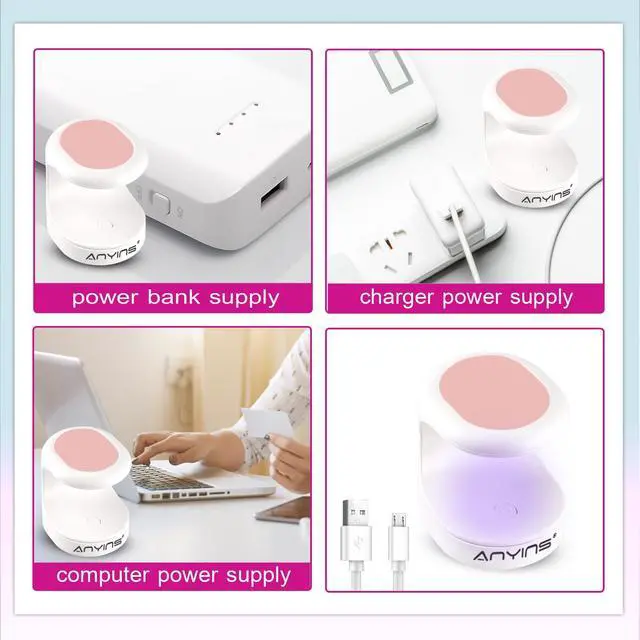 Alt view image 4 of 7 - Mini UV Light for Gel Nails, UV Light for Nails Nail Lamp Portable UV Nail Lamp 16W UV Lamp Professional UV Lamp for Gel Nails Innovative Nail Dryer for Nail Art