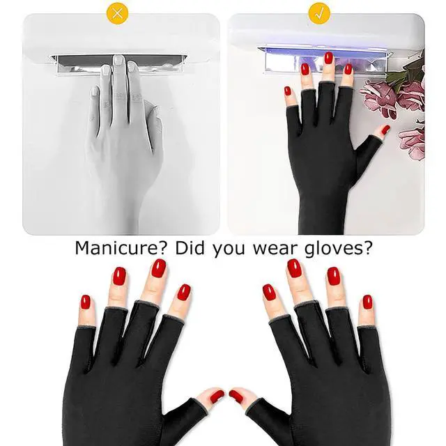 Alt view image 5 of 7 - UV Gloves for Gel Manicures UPF50+ Fingerless Sun Protection Gloves for Gel Nail Lamp Driving Glove Women UV ProtectionBlack