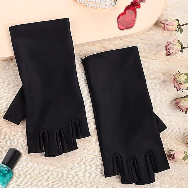 Alt view image 7 of 7 - UV Gloves for Gel Manicures UPF50+ Fingerless Sun Protection Gloves for Gel Nail Lamp Driving Glove Women UV ProtectionBlack