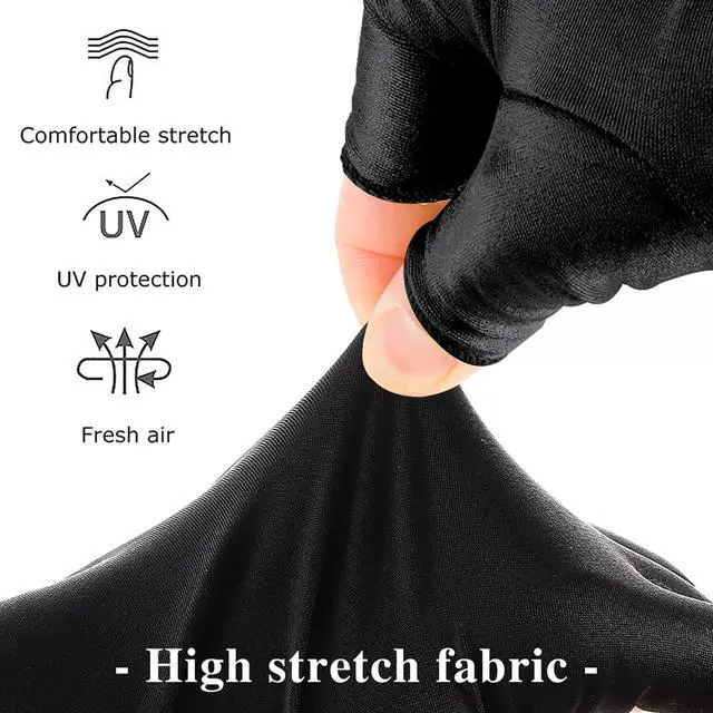 Alt view image 3 of 7 - UV Gloves for Gel Manicures UPF50+ Fingerless Sun Protection Gloves for Gel Nail Lamp Driving Glove Women UV ProtectionBlack