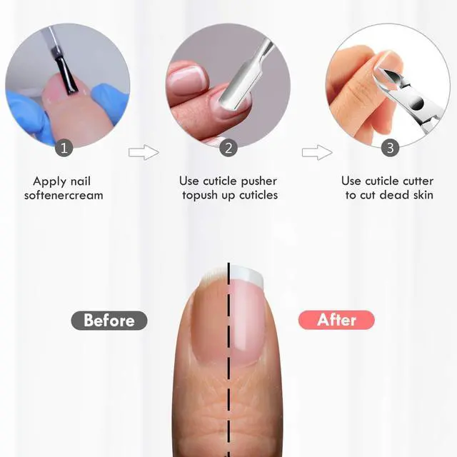 Alt view image 6 of 7 - Cuticle Trimmer Cuticle Remover with Cuticle Pusher, Professional Stainless Steel Durable Pedicure Manicure Tools Cutter Nipper Scissor Clipper for Fingernails and Toenails Dead Skin Silver
