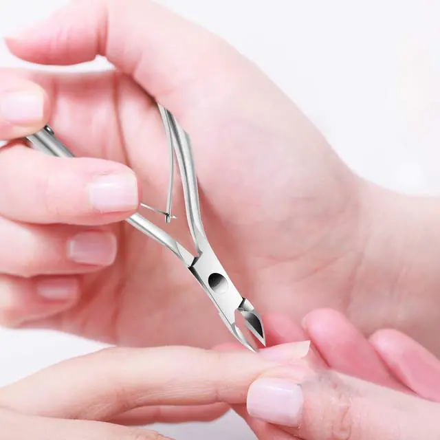 Alt view image 7 of 7 - Cuticle Trimmer Cuticle Remover with Cuticle Pusher, Professional Stainless Steel Durable Pedicure Manicure Tools Cutter Nipper Scissor Clipper for Fingernails and Toenails Dead Skin Silver