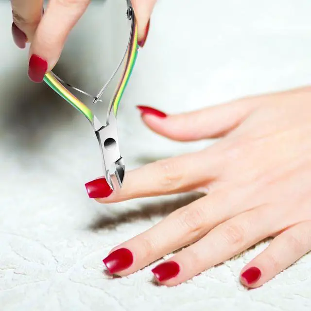 Alt view image 5 of 7 - Cuticle Trimmer Cuticle Remover with Cuticle Pusher, Professional Stainless Steel Durable Pedicure Manicure Tools Cutter Nipper Scissor Clipper for Fingernails and Toenails Dead Skin