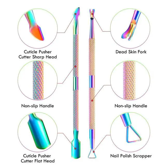 Alt view image 4 of 7 - Cuticle Trimmer Cuticle Remover with Cuticle Pusher, Professional Stainless Steel Durable Pedicure Manicure Tools Cutter Nipper Scissor Clipper for Fingernails and Toenails Dead Skin