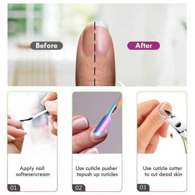 Alt view image 6 of 7 - Cuticle Trimmer Cuticle Remover with Cuticle Pusher, Professional Stainless Steel Durable Pedicure Manicure Tools Cutter Nipper Scissor Clipper for Fingernails and Toenails Dead Skin