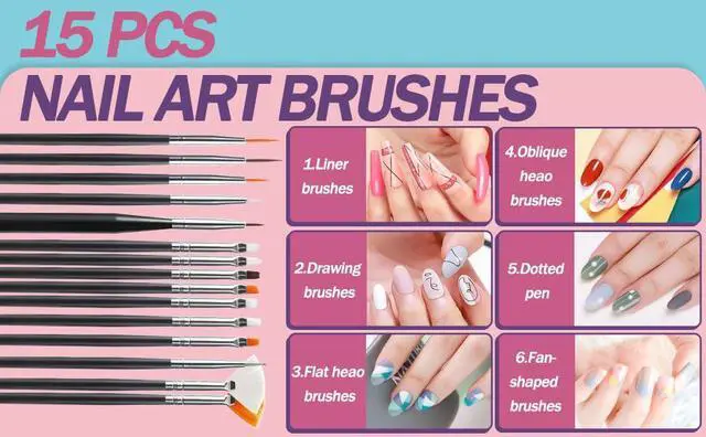 Alt view image 3 of 7 - 35pcs Nail Art Pens brushes,Nail Art Tool Set,Nail Dotting Tools,Nail Dust Brush,Striping Nail Art Brushes for Long Lines,Nail Drawing Pen For Nail Design