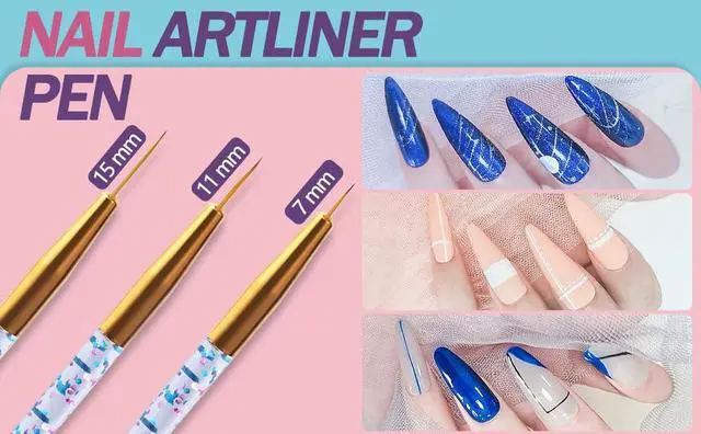 Alt view image 5 of 7 - 35pcs Nail Art Pens brushes,Nail Art Tool Set,Nail Dotting Tools,Nail Dust Brush,Striping Nail Art Brushes for Long Lines,Nail Drawing Pen For Nail Design