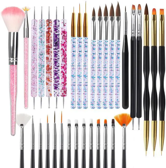 Main image of 35pcs Nail Art Pens brushes,Nail Art Tool Set,Nail Dotting Tools,Nail Dust Brush,Striping Nail Art Brushes for Long Lines,Nail Drawing Pen For Nail Design