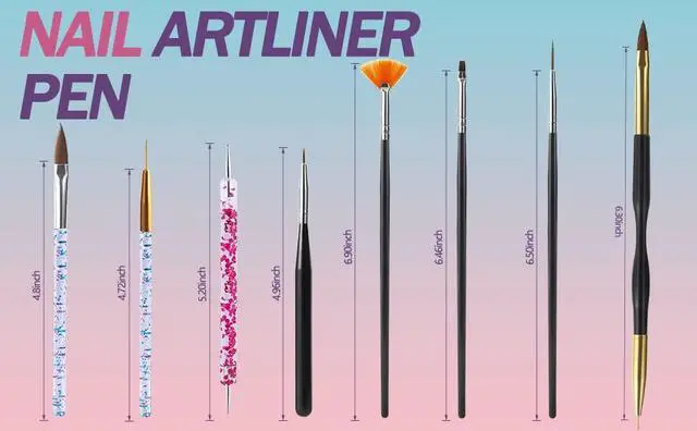 Alt view image 7 of 7 - 35pcs Nail Art Pens brushes,Nail Art Tool Set,Nail Dotting Tools,Nail Dust Brush,Striping Nail Art Brushes for Long Lines,Nail Drawing Pen For Nail Design