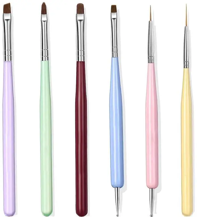 Main image of Nail Art Brushes, Nail Design Painting Brush Set with Nail Polish Brush, Nail Liner Brush, Nail Extension Gel Brush, Builder Nail Gel Brush, and Multi-Size Dotting Pens for DIY Nail Art