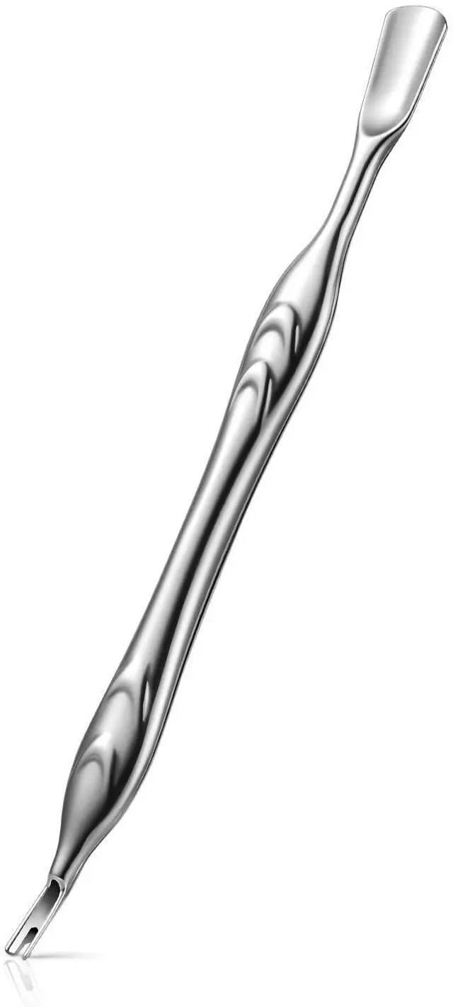 Main image of Cuticle Pusher with Fork, 2-in-1 Cuticle Trimmer Nail Care Tool, Stainless Steel Cuticle Remover Tool for Manicures and Pedicures - Silver