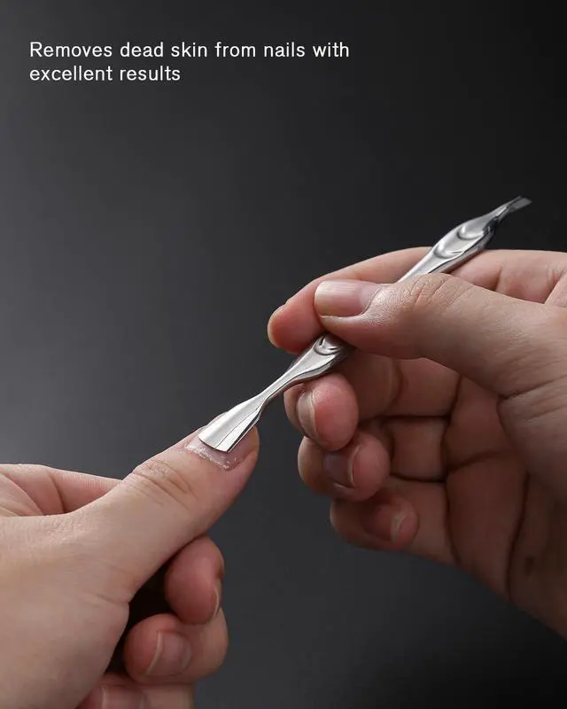Alt view image 5 of 7 - Cuticle Pusher with Fork, 2-in-1 Cuticle Trimmer Nail Care Tool, Stainless Steel Cuticle Remover Tool for Manicures and Pedicures - Silver