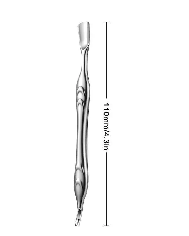 Alt view image 7 of 7 - Cuticle Pusher with Fork, 2-in-1 Cuticle Trimmer Nail Care Tool, Stainless Steel Cuticle Remover Tool for Manicures and Pedicures - Silver