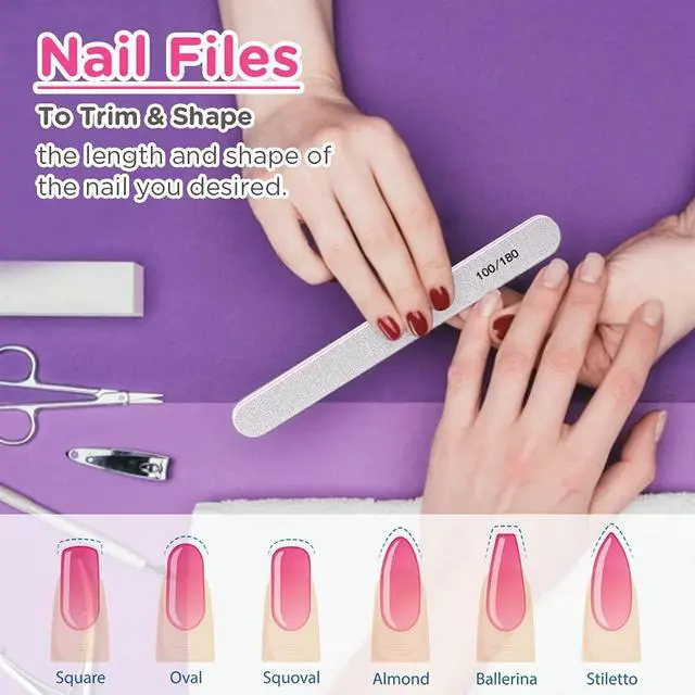 Alt view image 3 of 7 - Nail Files and Buffers, Professional Manicure Tools Kit Rectangular Art Care Buffer Block Tools 100 180 Grit 12 pcs(White)