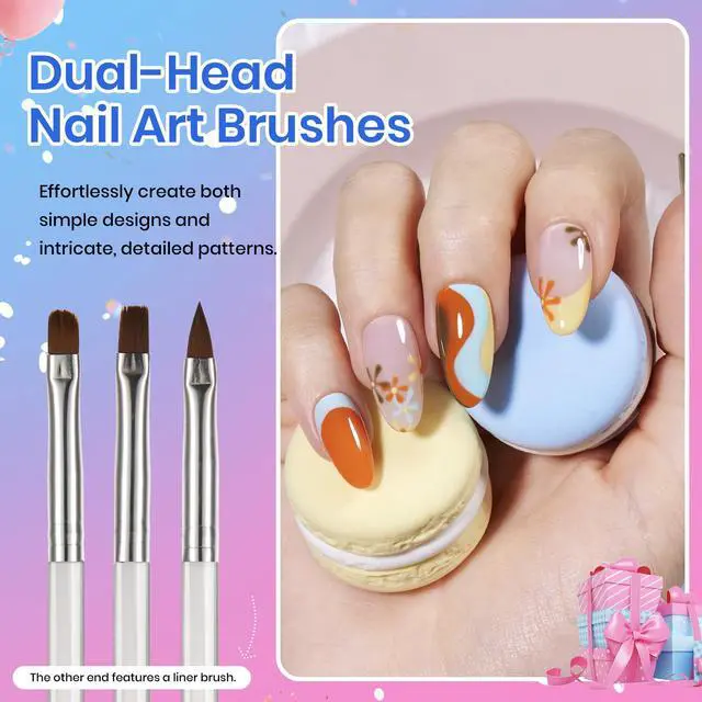 Alt view image 5 of 7 - 31pcs Nail Art Brushes, Dotting Tools, Nail Art Pens, Dust Brush, Striping Liner Fingernail Drawing Pens with Palette Holder Metal Handle All in One for Starter Manicure Design Set