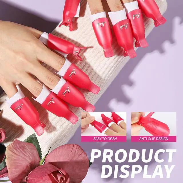 Alt view image 6 of 7 - Nail Polish Gel Remover Tools Kit with Nail Clips, 100ml Nail Polish Remover Bottle, 500 Nail Remover Cotton Pad, Nail Brush, Cuticle Pusher/Peeler, 100/180 Nail File,Buffer Block