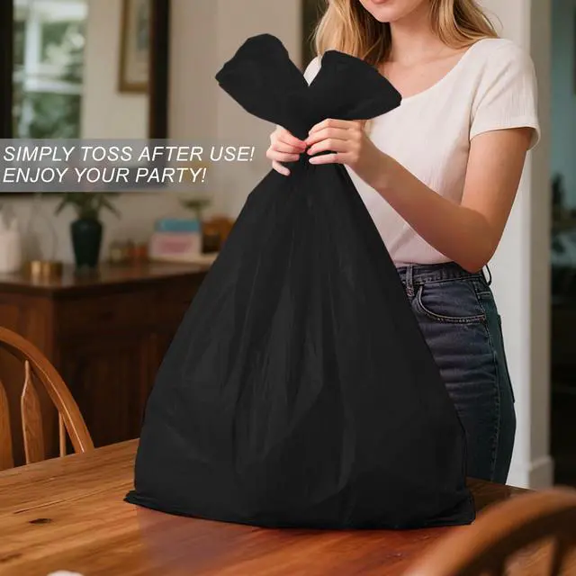 Alt view image 6 of 7 - 3 Pack Plastic Tablecloths for Rectangle Tables 54" x 108" Black Disposable Table Cloths for 6 to 8 Foot Tables Indoor or Outdoor Parties Birthday Wedding Christmas Anniversary Buffet Table