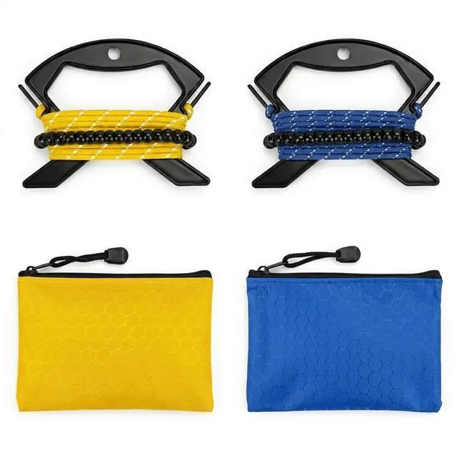 Main image of 2 Pack Travel Clothesline, No Clothespins Needed - 11.5ft Reflective Cord with 24 Beads, Tangle-Free Cord Winders & Zipper Bags, Portable Laundry Drying Rope for Cruise, Hotel, Camping, RV, Indoor Use