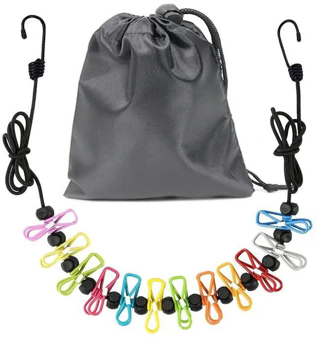 Main image of ClotheslineRetractable Portable Clothesline for TravelClothing line with 12 Clothes Clipsfor Indoor and Outdoor Laundry Drying lineOutdoor Camping Accessories