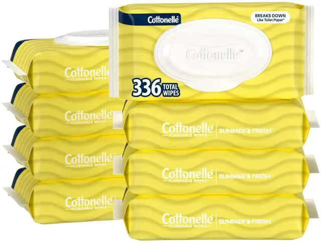 Main image of Summer Fresh Scented Flushable Wipes, 8 Packs, 42 Wipes per Pack
