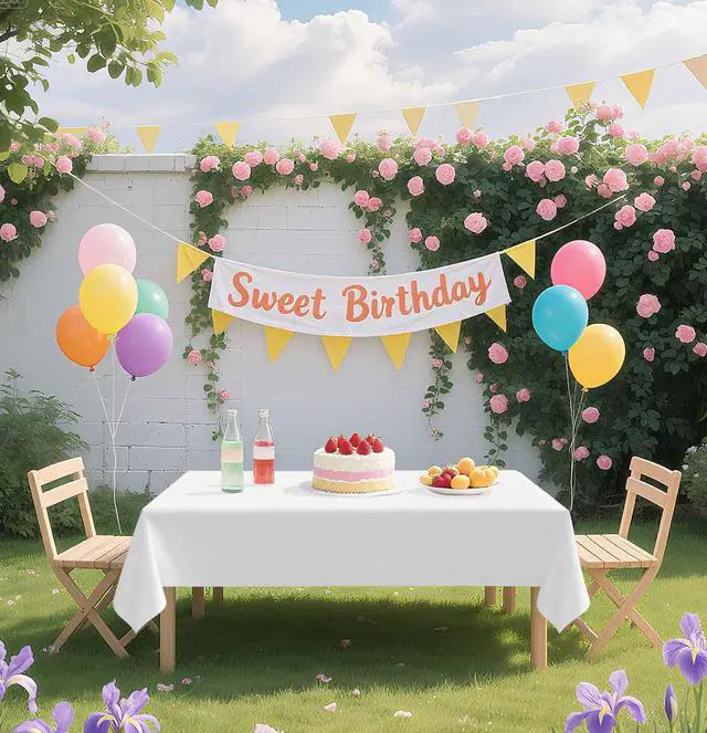 Alt view image 4 of 7 - 2 Pack White Tablecloth Disposable 54 x 108 Inch White Plastic Table Cloth Disposable Waterproof Rectangle Table Cover for Party Birthday Camping Picnic Tablecloths