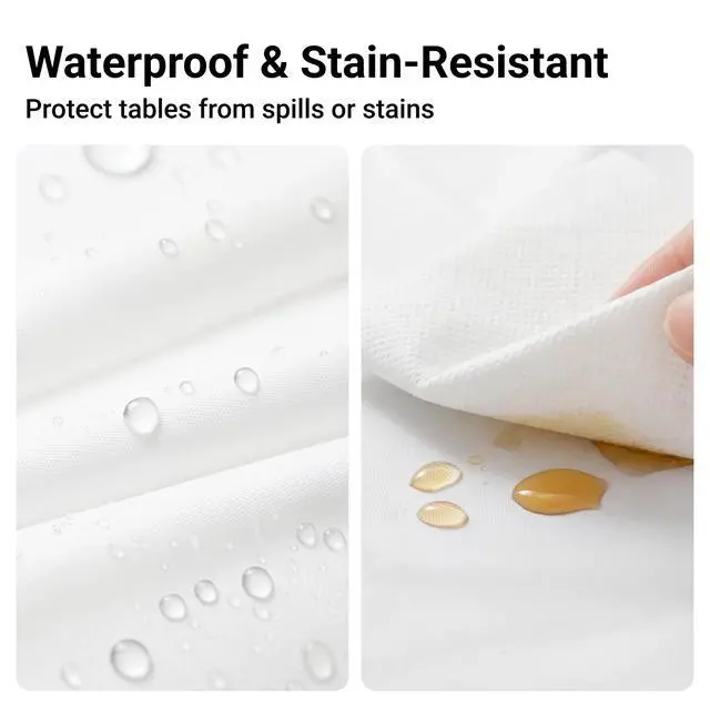 Alt view image 2 of 7 - White Premium Plastic Tablecloths 10 Pack, 54 x 108 Inch Rectangle Disposable Table Covers for 8FT Tables, Waterproof Spill-Proof, Easy Cleanup for Birthday, Parties and Weddings