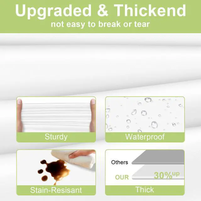 Alt view image 3 of 7 - White Plastic Table Cloth Disposable 2 Pack, 54 x 108 Inch Tablecloths for Party, Picnic, Birthday, Rectangle Table Cover