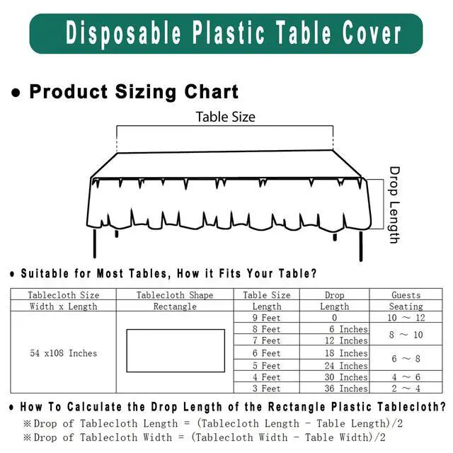Alt view image 6 of 7 - White Plastic Tablecloths 2 Pack Disposable Table Covers 54 x 108 Inch Bridal Shower PEVA Vinyl Table Cloths for Picnic Birthday Wedding Banquet Parties 8 ft Rectangle Table Use