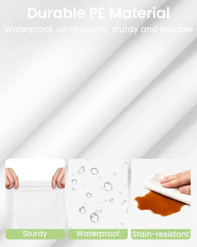 Alt view image 4 of 7 - 4 Pack White Plastic Table Cloth Disposable, 54 x 108 Inch Rectangle Tablecloth for Party, Picnic, Birthday, Wedding