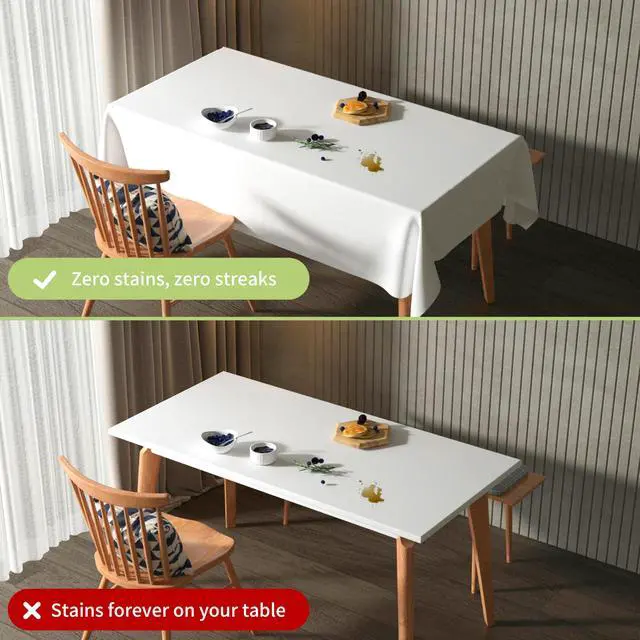 Alt view image 5 of 6 - Plastic Tablecloth Disposable, 2 Pcs - 54" x 108" Table Cloth Rectangle Table, Waterproof, Suitable for Parties, Picnics, Weddings, and Camping(White)