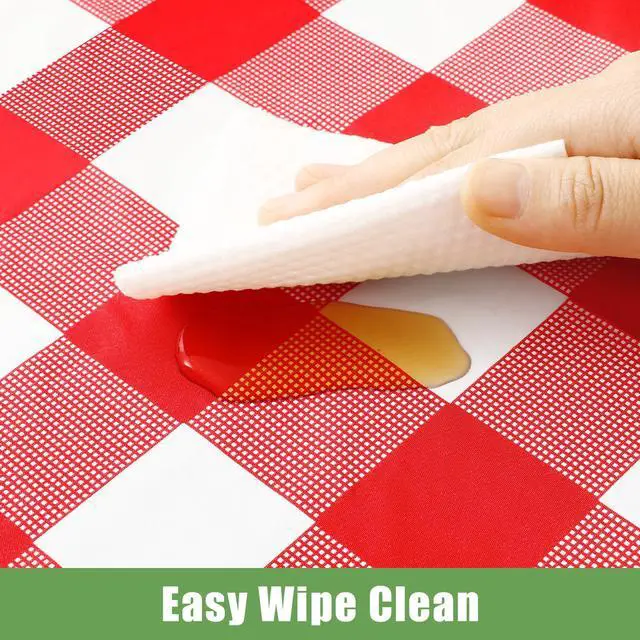 Alt view image 4 of 7 - 3 Pack Red Gingham Disposable Tablecloths, 54" x 108" Rectangle Plastic Checkered Table Cloth, Waterproof Buffalo Plaid Table Covers for Picnic, Outdoor, Birthday, Party