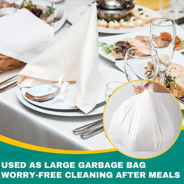 Alt view image 3 of 6 - 8 Pack White Plastic Table Cloths Disposable, 54 x 108 Inches Plastic Table Cover for Rectangle Tables, Disposable Tablecloth for Dinning, Parties, BBQ, Wedding, Outdoor