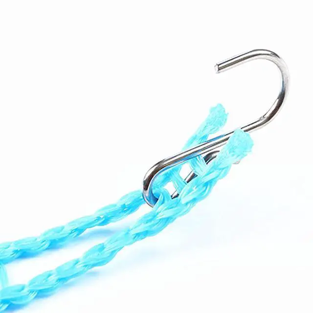 Alt view image 4 of 7 - 3 Pack of Windproof Nylon Clothesline Pink Blue Green Colors Adjustable Clothes Drying Rope Travel Clothes Line Portable Laundry Line for Indoor Outdoor Camping Home Hotel(5m/16.4ft)