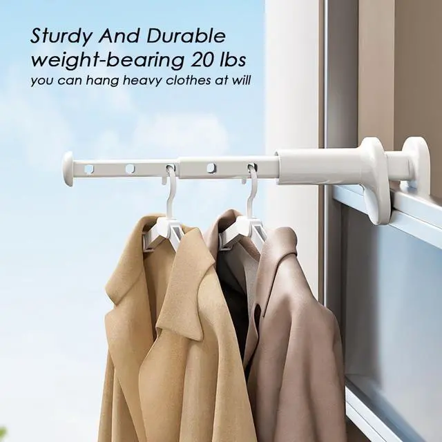 Alt view image 5 of 7 - Travel Drying Rack for Clothes - Portable Hanging Rack Over The Door with Retractable Rod - Mini Size for Cruise, RV, Dorm, Apartment, Hotel Laundry