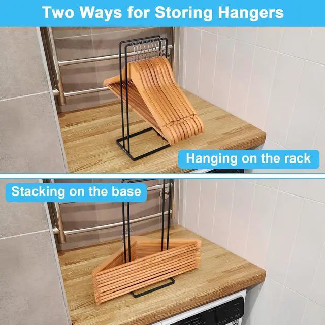 Alt view image 2 of 7 - Hanger Organizer Stacker, Clothes Hanger Holder for Closet Laundry Room, Hangars Stacker Hold up 110 Wire Hangers for Storage Organizer, Hanger Rack Stand for Adult Child Velvet Pants Hangers