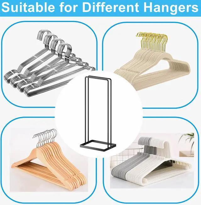 Alt view image 3 of 7 - Hanger Organizer Stacker, Clothes Hanger Holder for Closet Laundry Room, Hangars Stacker Hold up 110 Wire Hangers for Storage Organizer, Hanger Rack Stand for Adult Child Velvet Pants Hangers