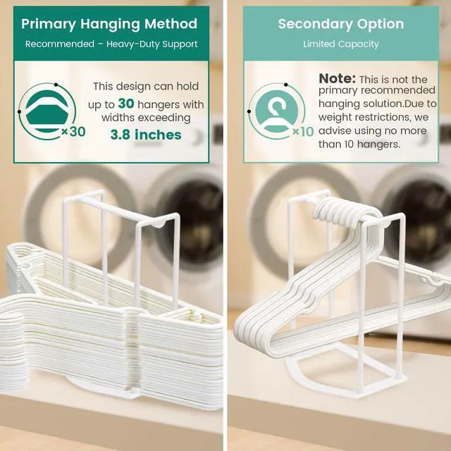 Alt view image 2 of 6 - Hanger Stacker Organizer Stand, White Portable Hanger Holder Laundry Room Organization Hanger Rack Storage