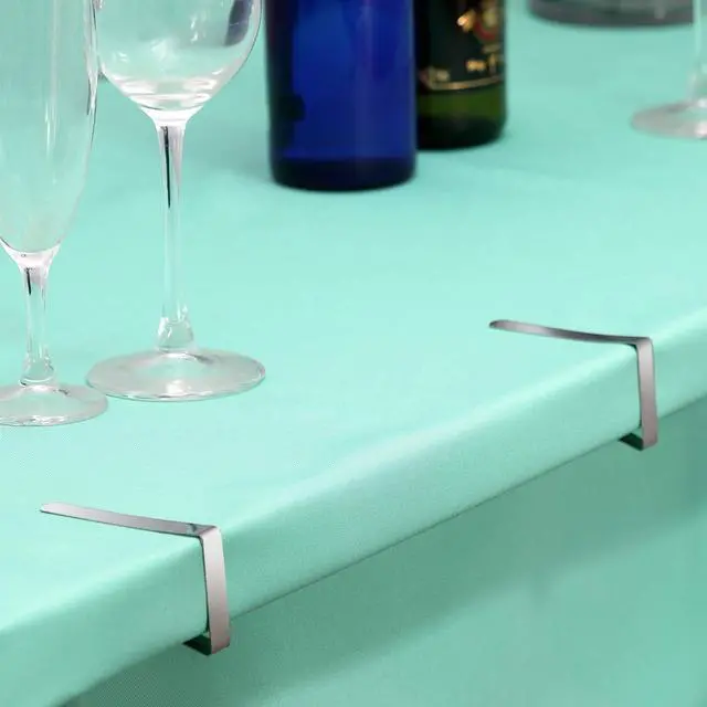 Alt view image 4 of 7 - 12 Pack Tablecloth Clips - Heavy Duty Picnic Table Clips, Stainless Steel Table Cloth Cover Clamps, Table Cloth Holders Ideal for Restaurant Picnics Marquees Weddings Graduation Party